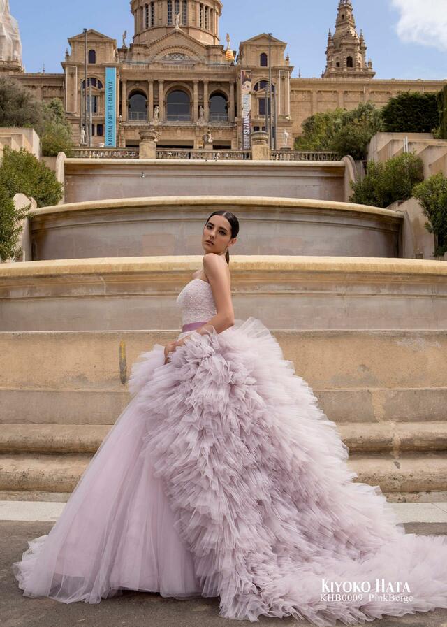 「KIYOKO HATA」新作ウェディングドレス KHB0009_PinkBeige