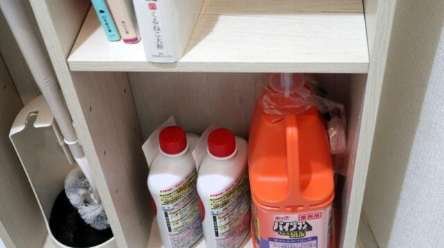【ニトリ トイレ収納・フィーノ2】ブラシや洗剤類を下段に置けば、掃除などの作業も効率化できそう!