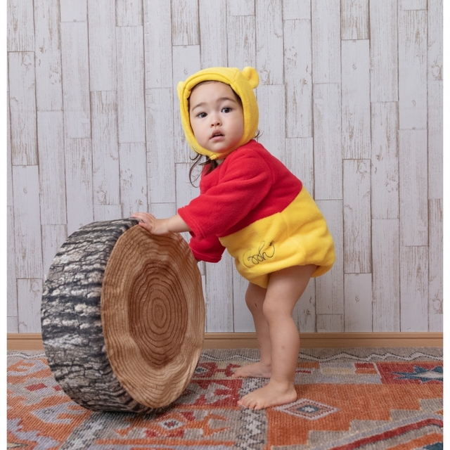 くまのプーさん 長袖なりきりたまごオール フード付き（70-80cm）　　｜3,999円（税込）