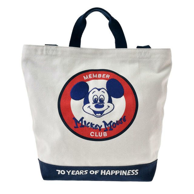 ミッキー トートバッグ Mickey Mouse Club 70th 3,300円 ※一部店舗限定