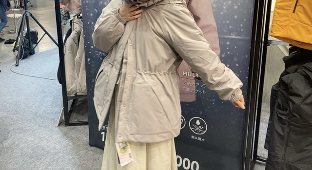 【ワークマン XShelter断熱レディース防水ウォームアウター】腰までしっかり暖かい丈感です