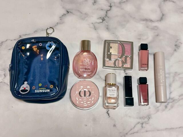 【パペットスンスン×サンキューマート第4弾／ぬいぐるみポーチ】これだけのコスメが収納可能です！