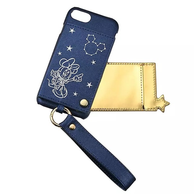 iPhone 6_6s_7_8_SE(第2世代)用スマホケースハンドストラップ付き<ミニー&フィガロ>3,300円