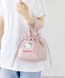 【3COINS×ハローキティコラボアイテム人気ランキング 9位】「HELLO KITTY 保冷巾着」ピンク 880円（税込）