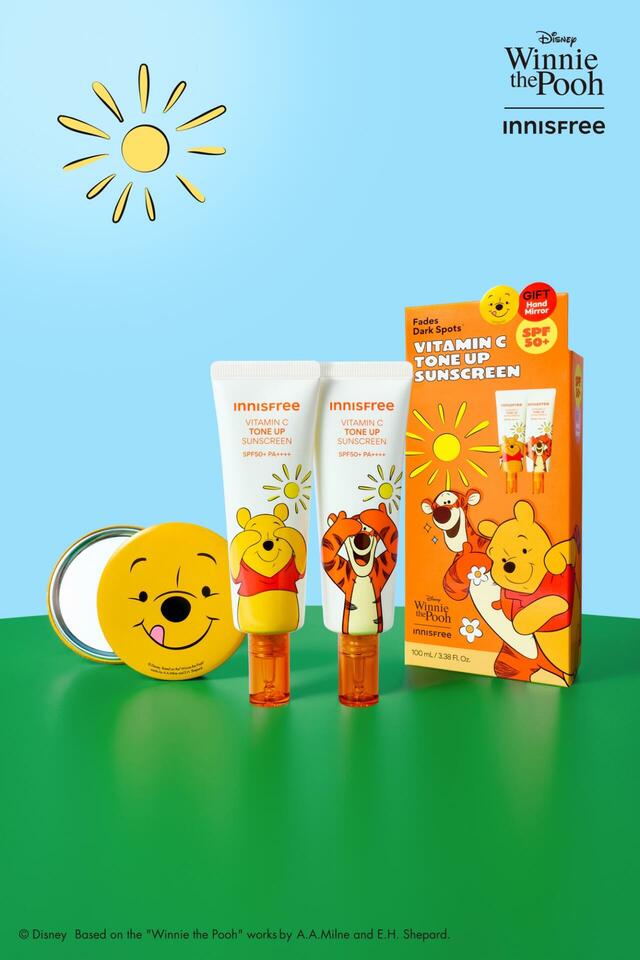 くまのプーさん ビタC ブライトニング トーンアップ サンスクリーン セット 4,620円｜イニスフリー ディズニー「くまのプーさん」限定コレクション