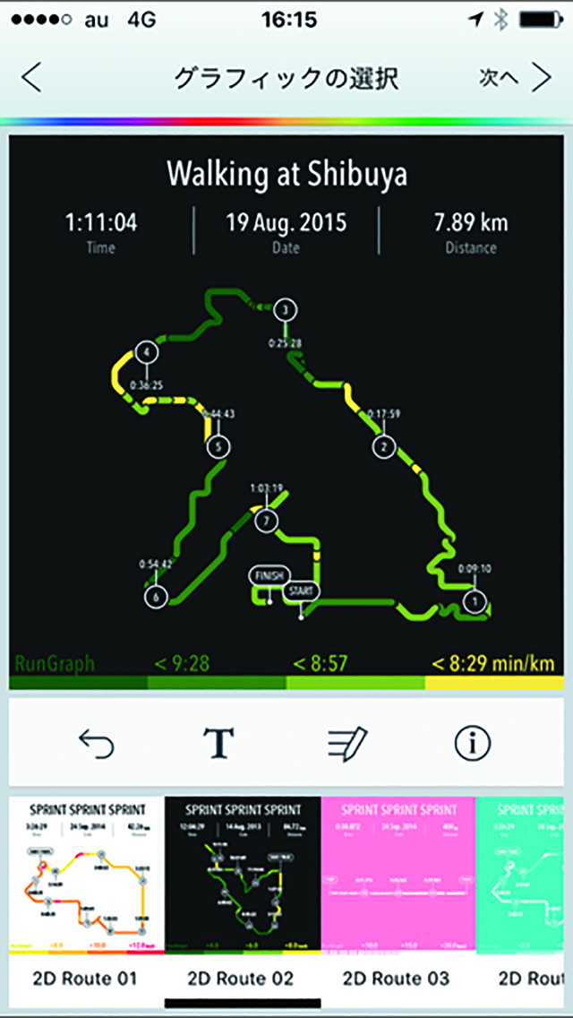 RunGraph ウォーキング・ランニングGPSグラフィックDESIGN