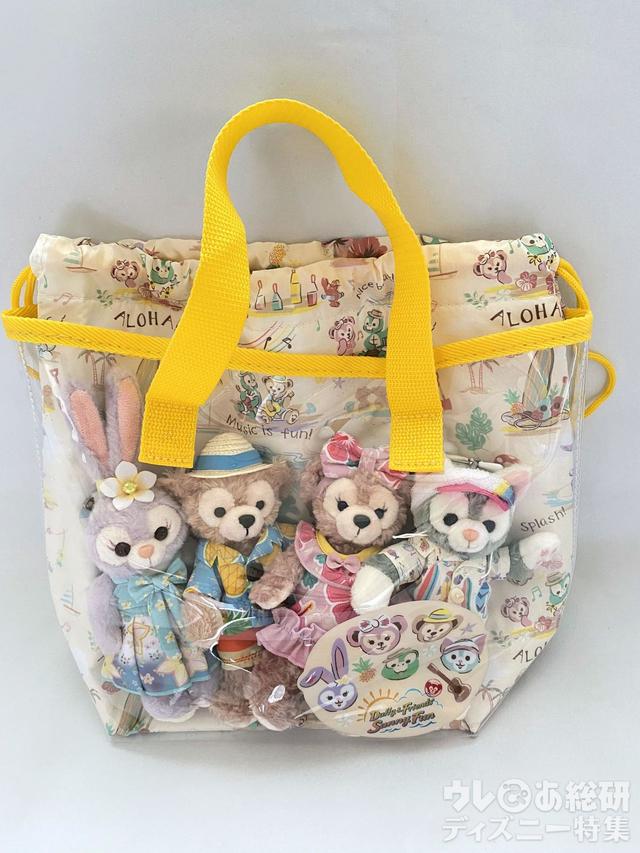 「 ダッフィー&フレンズのサニーファン」スーベニアランチケースとぬいぐるみバッジ