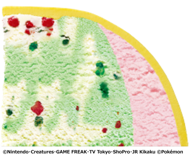 ポケモン アイスクリームケーキ ピカチュウの断面