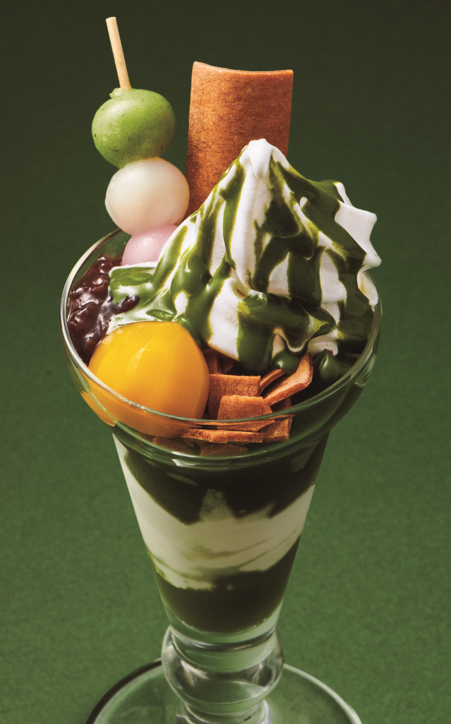 北海道ソフトと八ッ橋の宇治抹茶パフェ