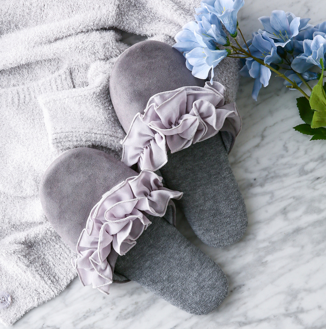 Francfranc（フランフラン）シフォン ルームシューズ フリル