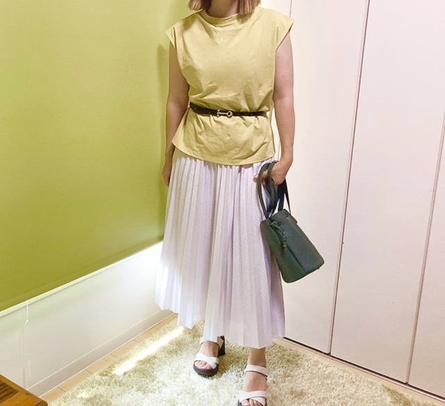 【ワークマン レディースソロテックス(R)使用シーンレスノースリーブTシャツ】ベルトで引き締めて