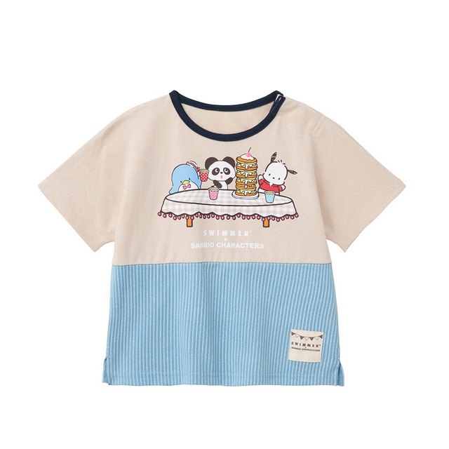 SWIMMER×サンリオキャラクターズ 総柄切替えプリント半袖Ｔシャツ｜2,090 円（税込）