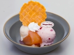 ハーゲンダッツ バニラ＆ストロベリーの白桃サンデー【ニラックスブッフェ「ハーゲンダッツ アイスクリーム 食べ放題」】