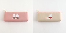 【ヴィレッジヴァンガード】「ペンポーチ」(pink / beige)2,090 円 サイズ:約W175×H65×D30mm