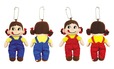 【FUJIYA Smile Switch Festa「きょうは、不二家で、ほめ曜日 in 東急プラザ銀座」販売グッズ】「ペコちゃんぬいぐるみキーホルダー（ネイビー／レッド）」各1,650円