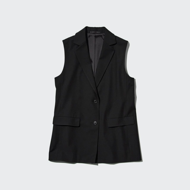 【ユニクロ・商品画像】「ロングジレ」(カラー:BLACK)