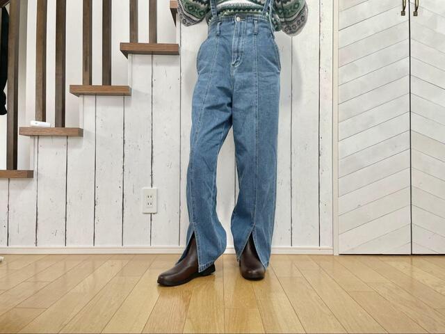 【GU　ファインフィットサイドゴアブーツ+E】ブラウンはカジュアルスタイルとも相性抜群