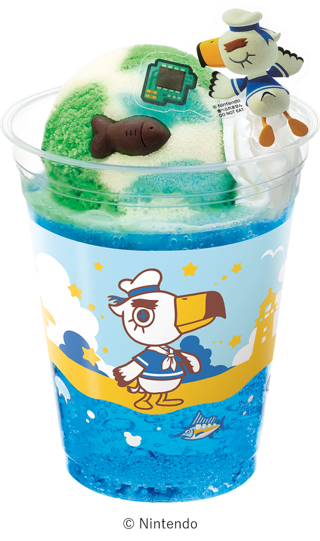 「ジョニーの漂着ブルーソーダ」<価格:620円(税込)>【どうぶつの森とサーティワンが初コラボ!7月の新作「どうぶつの森 夏の島 ごちそうアイス」は、サカナが泳ぐ爽やかな夏の島フレーバー!】
