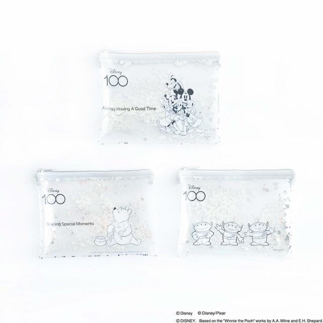 ポーチ 各440円｜キャンドゥ「ディズニー100」グッズ