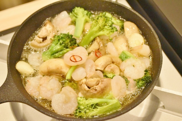 アヒージョもつくってみた!