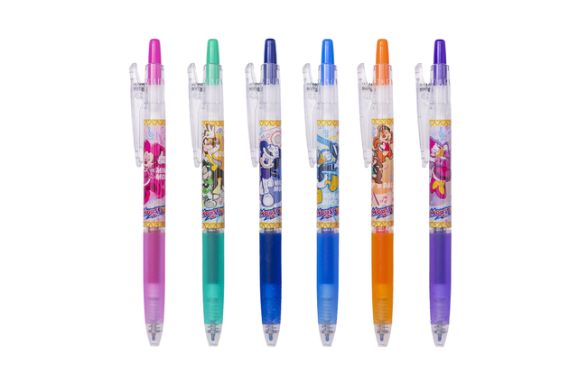 ボールペンセット¥1,600|サイズ:長さ約14cm、6本セットインクの色:ローズピンク、グリーン、ブルーブラック、アクアブルー、オレンジ、バイオレット|東京ディズニーランド「クラブマウスビート」グッズ