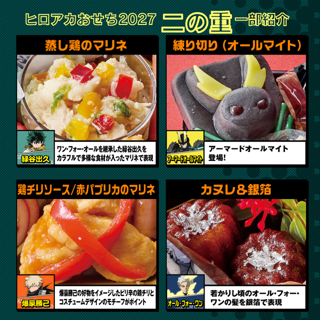 「二の重」<価格:23,100円(税込)>【ヒロアカおせちが2027年も登場!「僕のヒーローアカデミア」の世界観を楽しめるおせちの予約がスタートしました!】