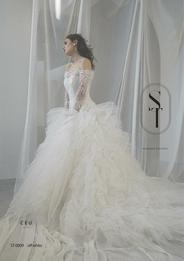 「ST」新作ウェディングドレス　ST-0009_Offwhite