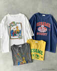 【SM2×セサミストリート】【SESAME STREET meets SM2】「プリントアソートTシャツ」カラー:オフ/グレー/イエロー/ネイビー、価格:¥4,290/ヴィンテージライクでこなれ感のあるシルエットにも注目