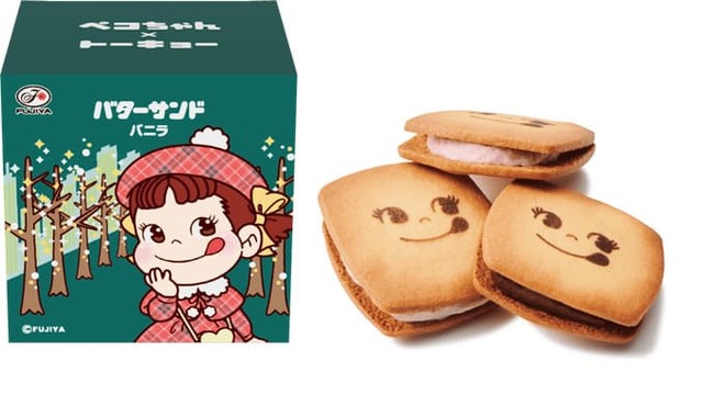 【東京ギフトパレット・お正月スイーツ＆期間限定ショップ】「ペコちゃん×トーキョー バターサンド」2個入 648円／ペコちゃん milky ドーナツ（2024/12/11～2024/12/25）
