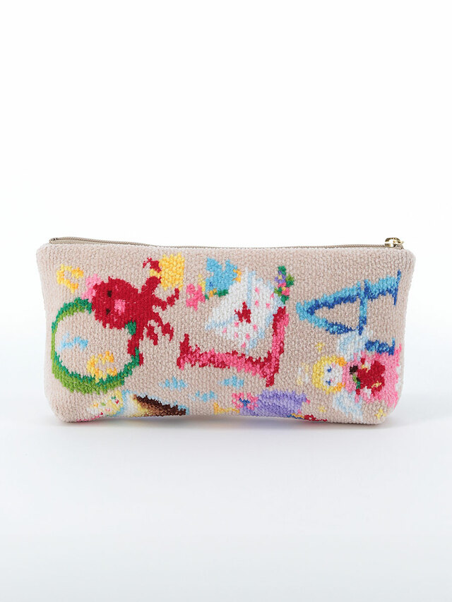 【フェイラー×ピオヌンナル「PIOFUL」】ポーチ(ベージュ 裏)¥6,600(税込) 約9.5×21×2cm