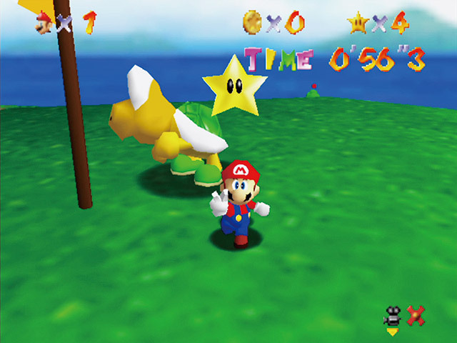 スーパーマリオ64／パワースターがステージのゴールになっている。