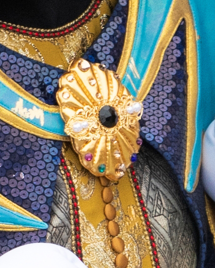 胸元の宝玉が入っているブローチ