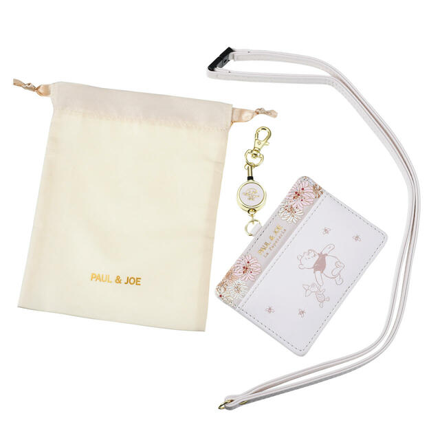 【PAUL ＆ JOE La Papeterie】プーさん＆ピグレット IDカードケース リールタイプ 巾着付き クリザンテーム 4,900円