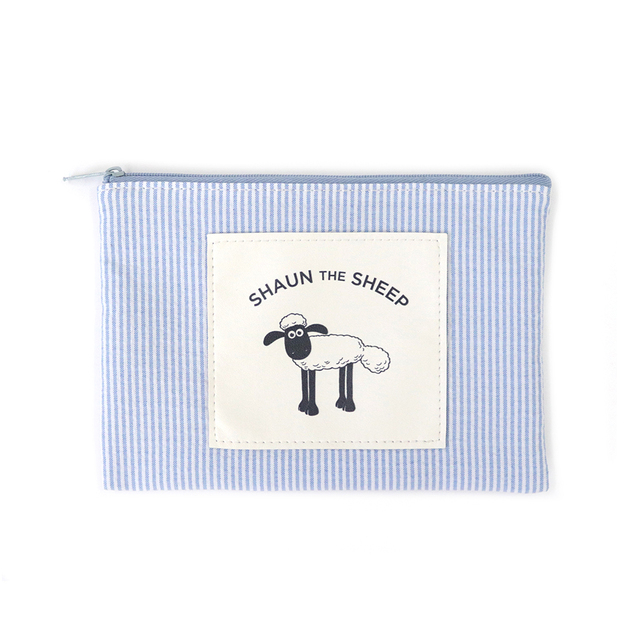 【ひつじのショーン】ストライプポーチ(ブルー)　1,540円（税込）