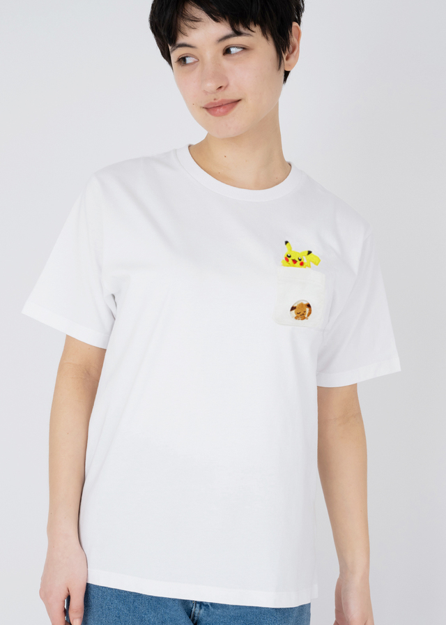 Tシャツ「ピカチュウ&イーブイ ポケット」