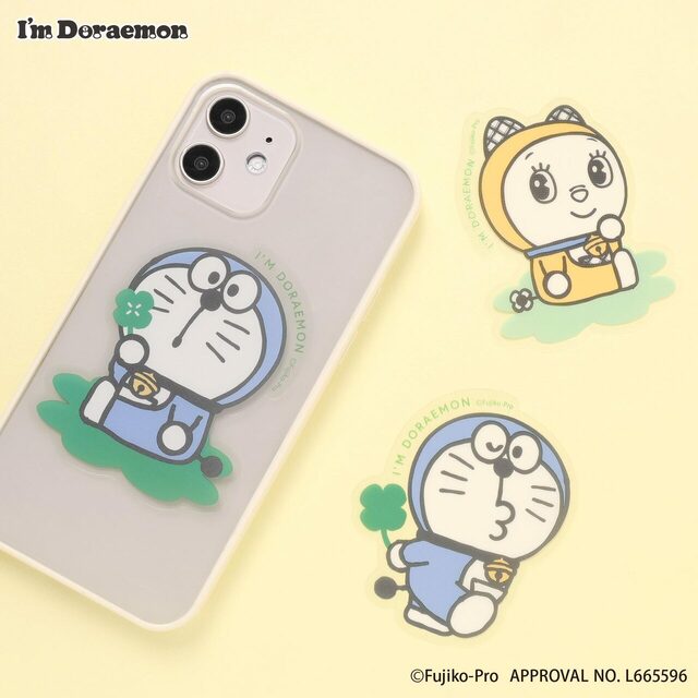 【I'm Doraemonシリーズ新商品】クリアステッカー 全3種 各¥385／思わずほっこりするドラえもんとドラミの表情に注目！