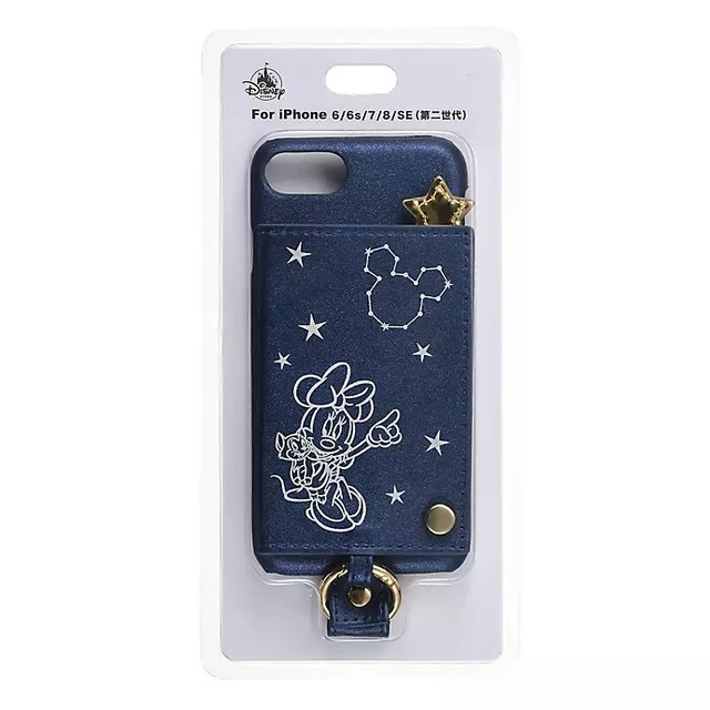 iPhone 6_6s_7_8_SE(第2世代)用スマホケースハンドストラップ付き＜ミニー＆フィガロ＞3,300円