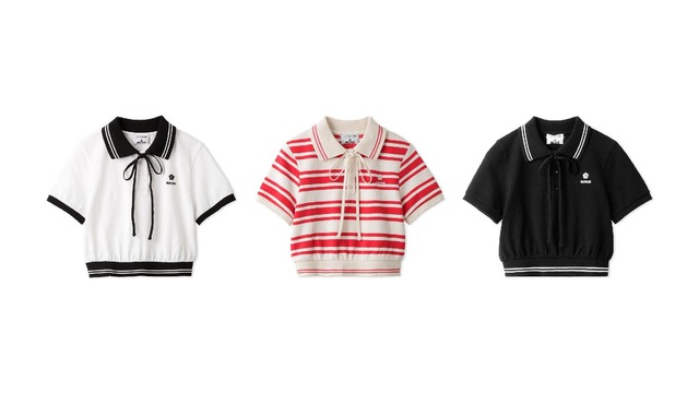 【LILY BROWN×MARY QUANT】クロップドリボンポロシャツ　￥11,880 / WHT, RED, BLK