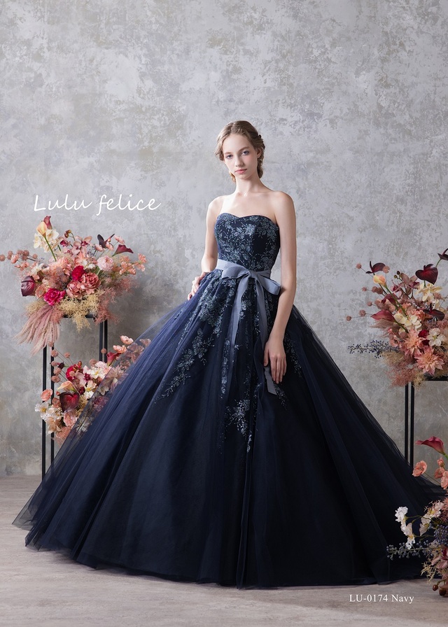 【クラウディア】「Lulu felice(ルル・フェリーチェ)」新作ウェディングドレス|LU-0174_Navy