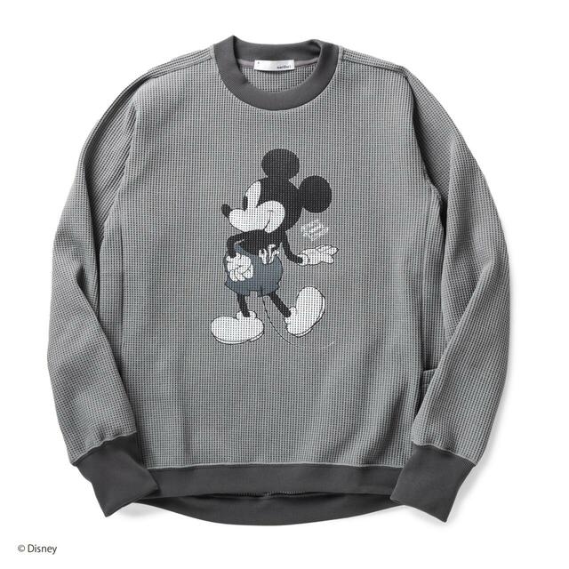 マルチワッフルクルーネックスウェット 17,600円｜narifuri ディズニーコレクション