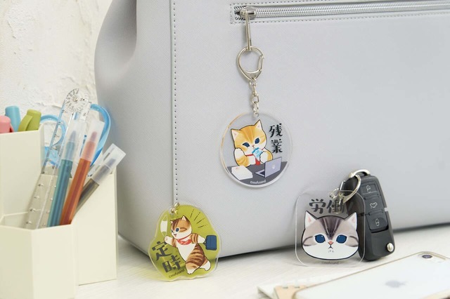 【はたらく！サラリーにゃんフェア】アクリルキーホルダー（労働にゃん/残業にゃん/定時にゃん）：各￥660