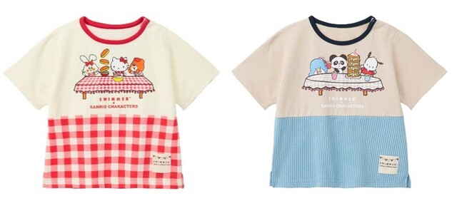 SWIMMER×サンリオキャラクターズ 総柄切替えプリント半袖Ｔシャツ｜2,090 円（税込）