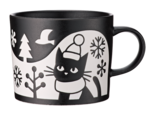 「美濃焼 黒ねこマグカップ」＜サイズ：幅約9cm×高さ約7.5cm＞【カフェ・ベローチェの“黒ねこグッズ”が手に入る！数量限定「冬の黒ねこハッピーバッグ2026」が店舗＆オンラインストアで販売スタート！】