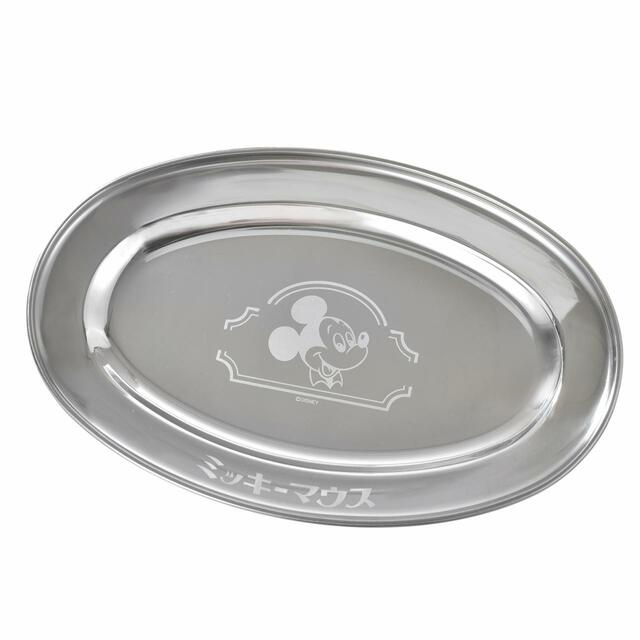 ミッキー プレート オーバル ステンレス DISNEY レトロ喫茶 2,200円