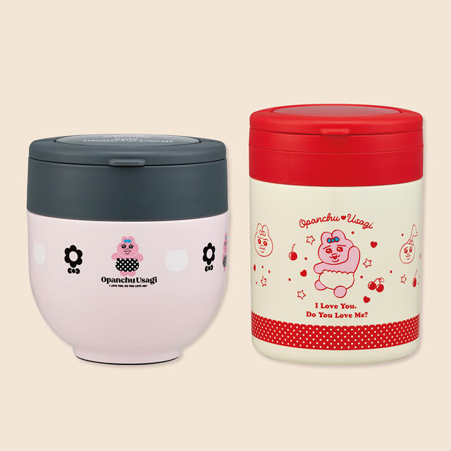 【おぱんちゅうさぎ 新作保温ランチアイテム】どちらも4,180円(税込)。全国の雑貨店、量販店、スケーター公式オンラインショップほかで順次発売!