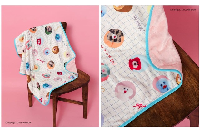 【mojojojo×BREEZE】「mojojojo総柄ブランケット」(オフホワイト)3,850円