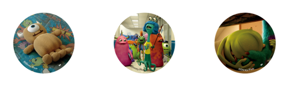 『モンスターズ・ユニバーシティ』 缶バッジ（全3種）税込み 308円