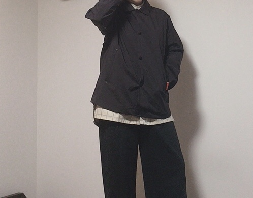 【ワークマン DIALIGHT(ディアライト）コーチジャケット】オーバーサイズのシャツとゆるめのボトムスと合わせて