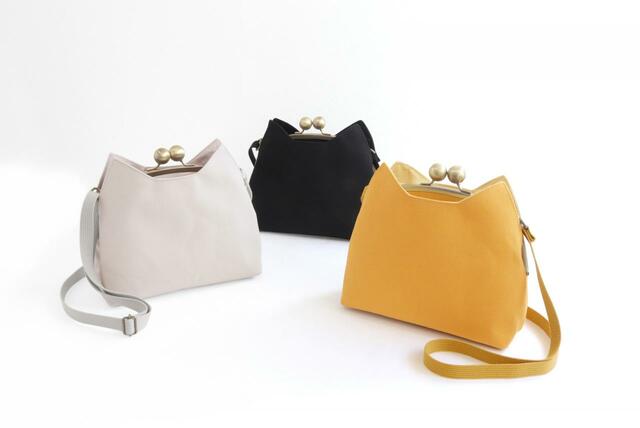 AYANOKOJI がま口にゃんこポシェット【キャンバスストライプ】¥14,300