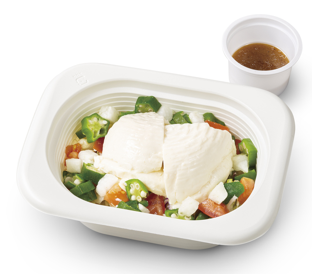 豆腐と山芋オクラのねばとろサラダ